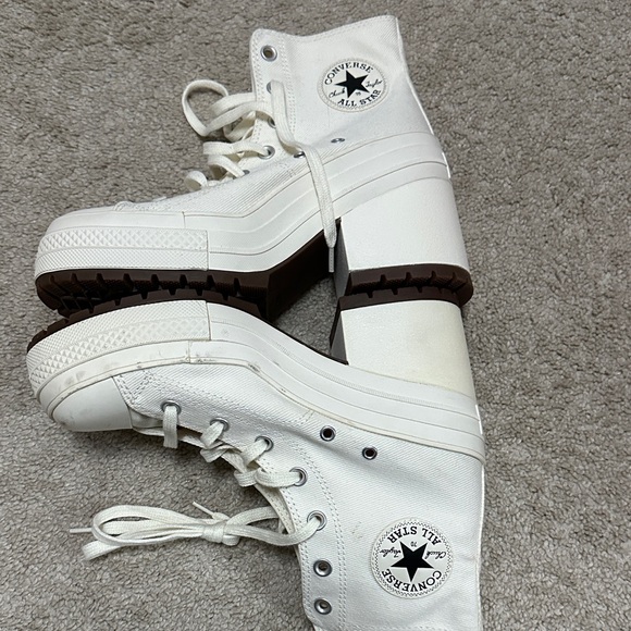 Converse Shoes - Converse All Star Off White Heeled Platform Sneakers